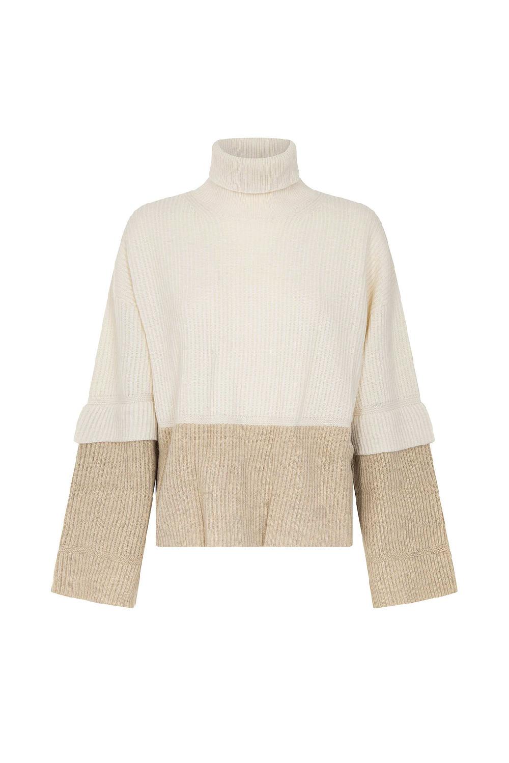 Akep PULL AKEP CON MANICHE BICOLOR IN PURA LANA Shopping Online