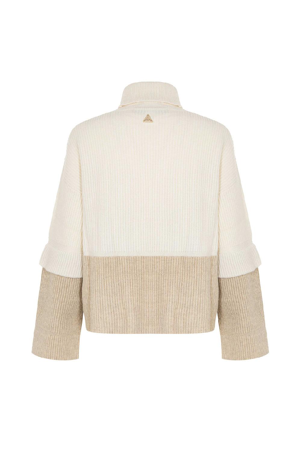 Akep PULL AKEP CON MANICHE BICOLOR IN PURA LANA Shopping Online