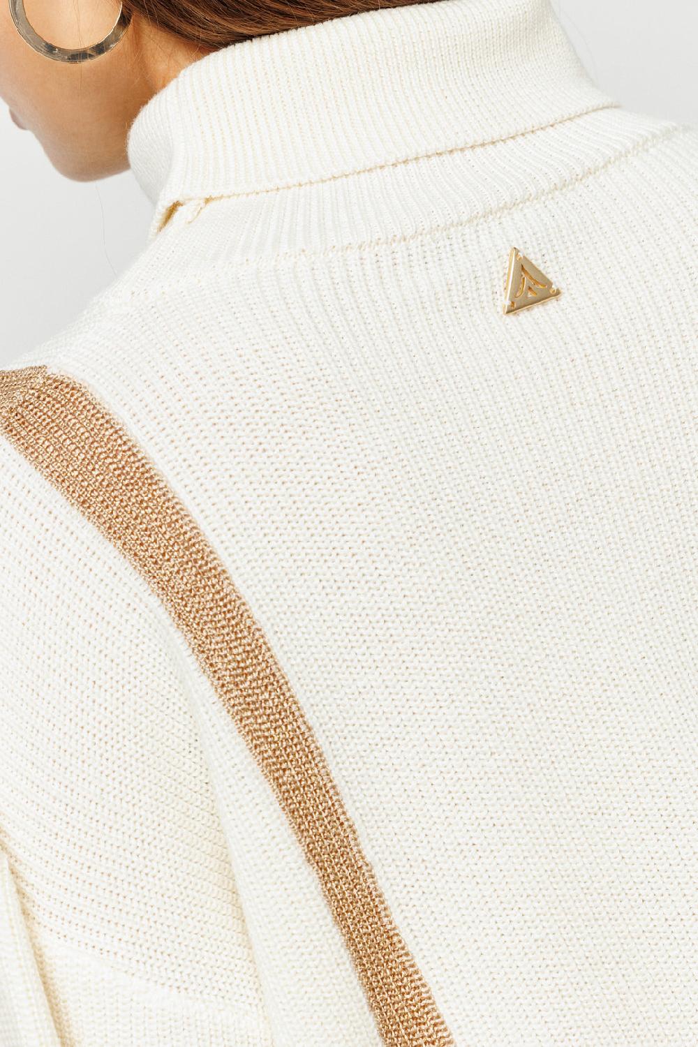 Akep PULLOVER AKEP A COSTE CON INTARSIO IN LUREX Sottocosto