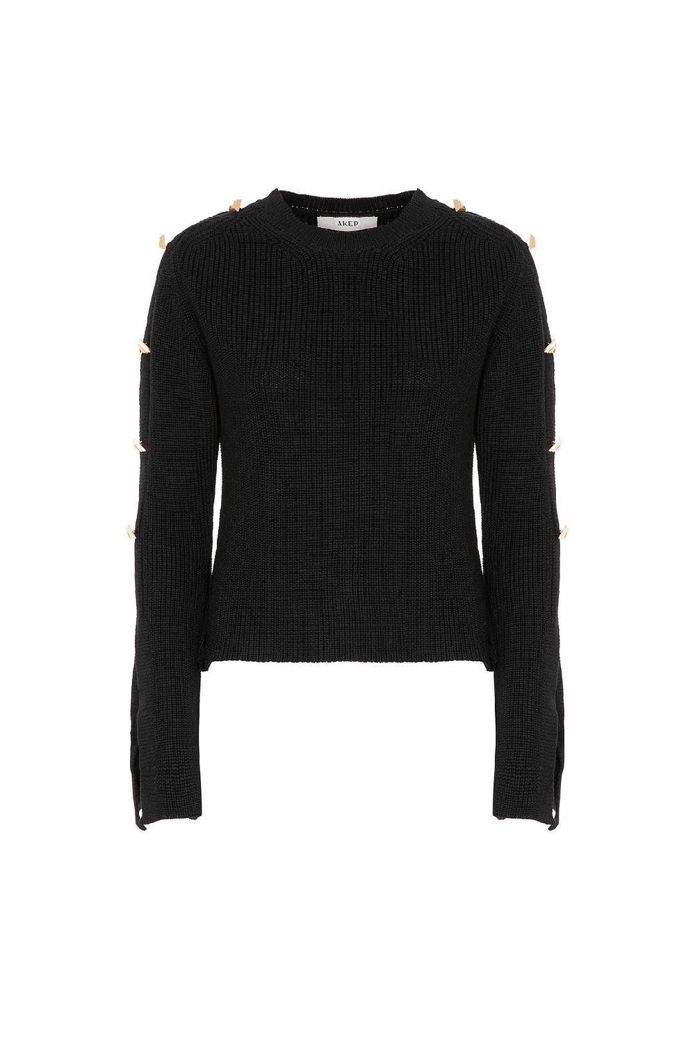 Akep PULLOVER AKEP GIROCOLLO CON BOTTONI LOGATI LUNGO LE MANICHE Sconto