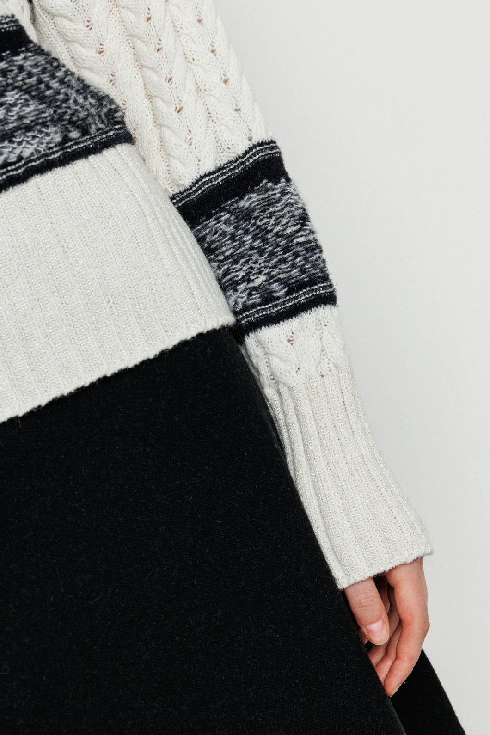 Akep PULLOVER AKEP GIROCOLLO INTRECCIATO CON INSERTI JACQUARD Offerta