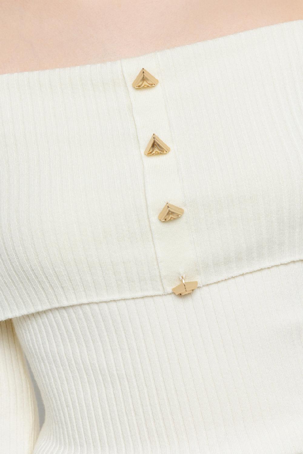 Akep PULLOVER AKEP SCOLLO BARDOT CON BOTTONI LOGATI Online
