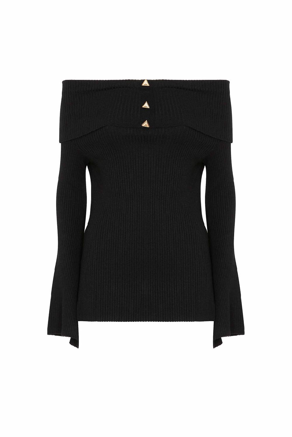 Akep PULLOVER AKEP SCOLLO BARDOT CON BOTTONI LOGATI Online