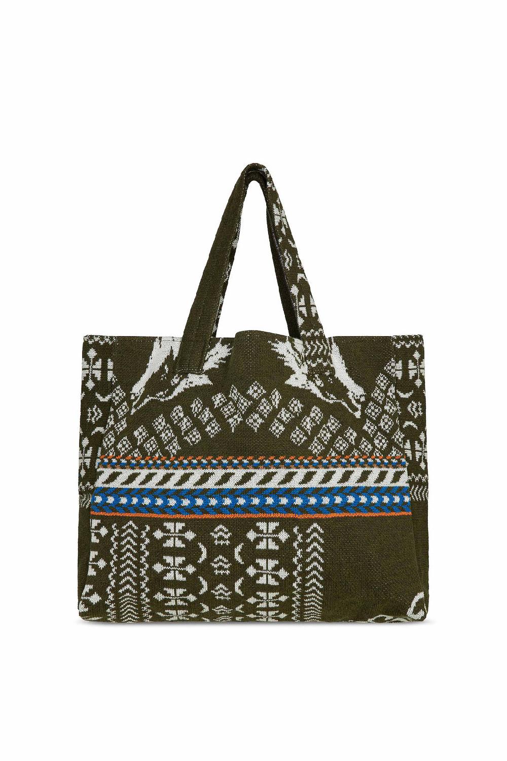Akep SHOPPING BAG AKEP MISTO LANA JACQUARD MILITARY Hotsell