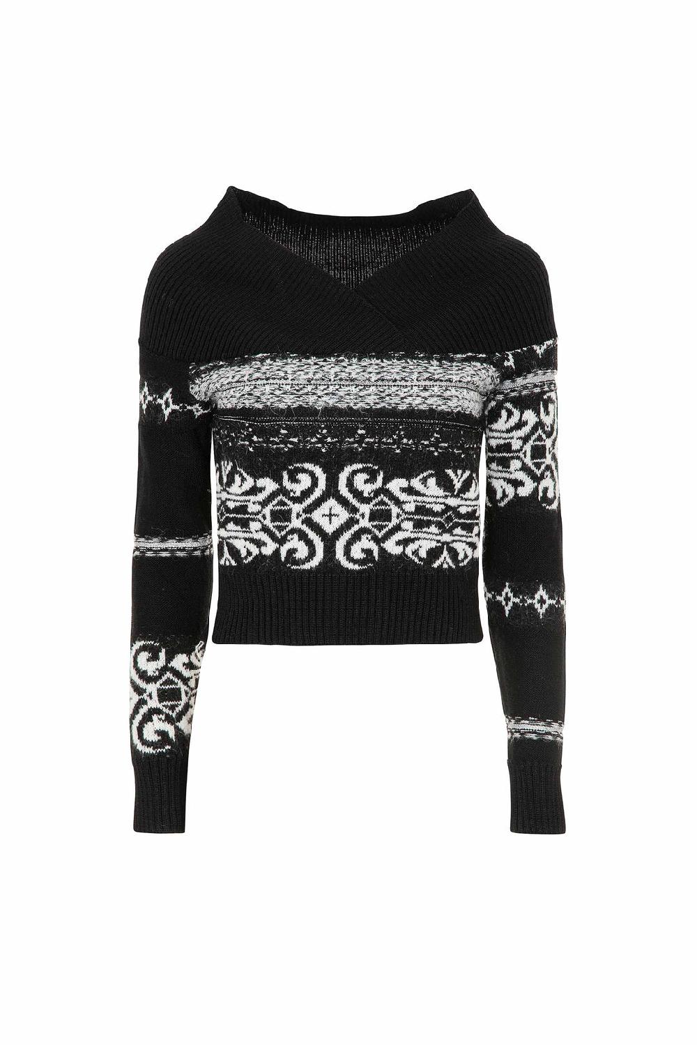 Akep MAGLIA AKEP CON SCOLLO BARDOT IN TESSUTO JACQUARD Ritorno libero