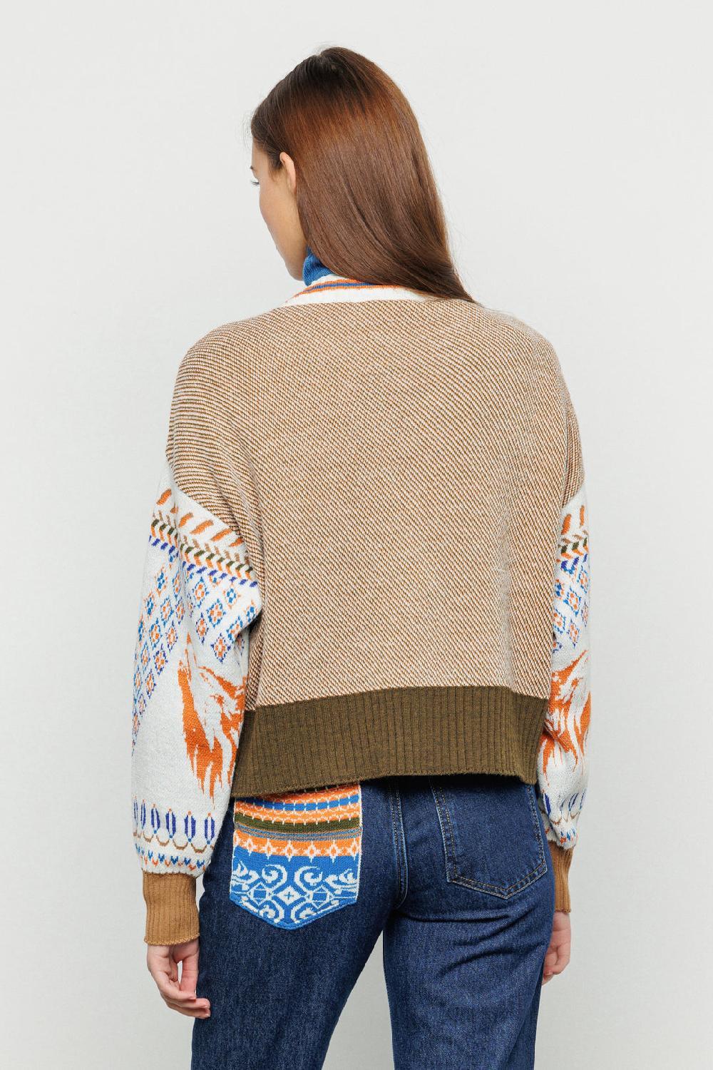 Akep MAGLIA AKEP SCOLLATURA A V TESSUTO JACQUARD E PIQUET In Saldo