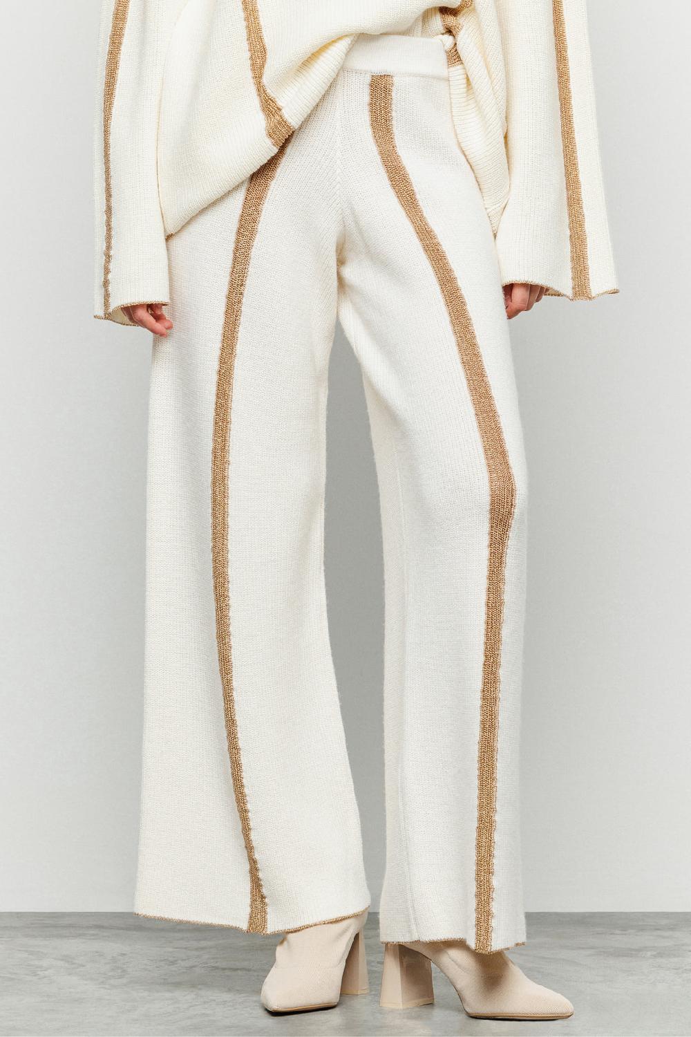 Akep PANTALONE AKEP A COSTE CON INTARSIO LUREX Consegna Veloce