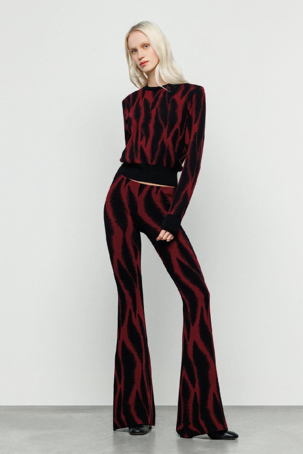 Akep PANTALONE AKEP A ZAMPA JACQUARD ALL OVER ZEBRATO Fino Al -60%