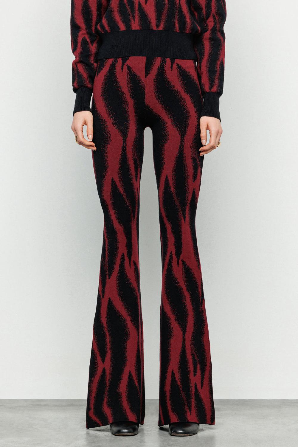 Akep PANTALONE AKEP A ZAMPA JACQUARD ALL OVER ZEBRATO Fino Al -60%