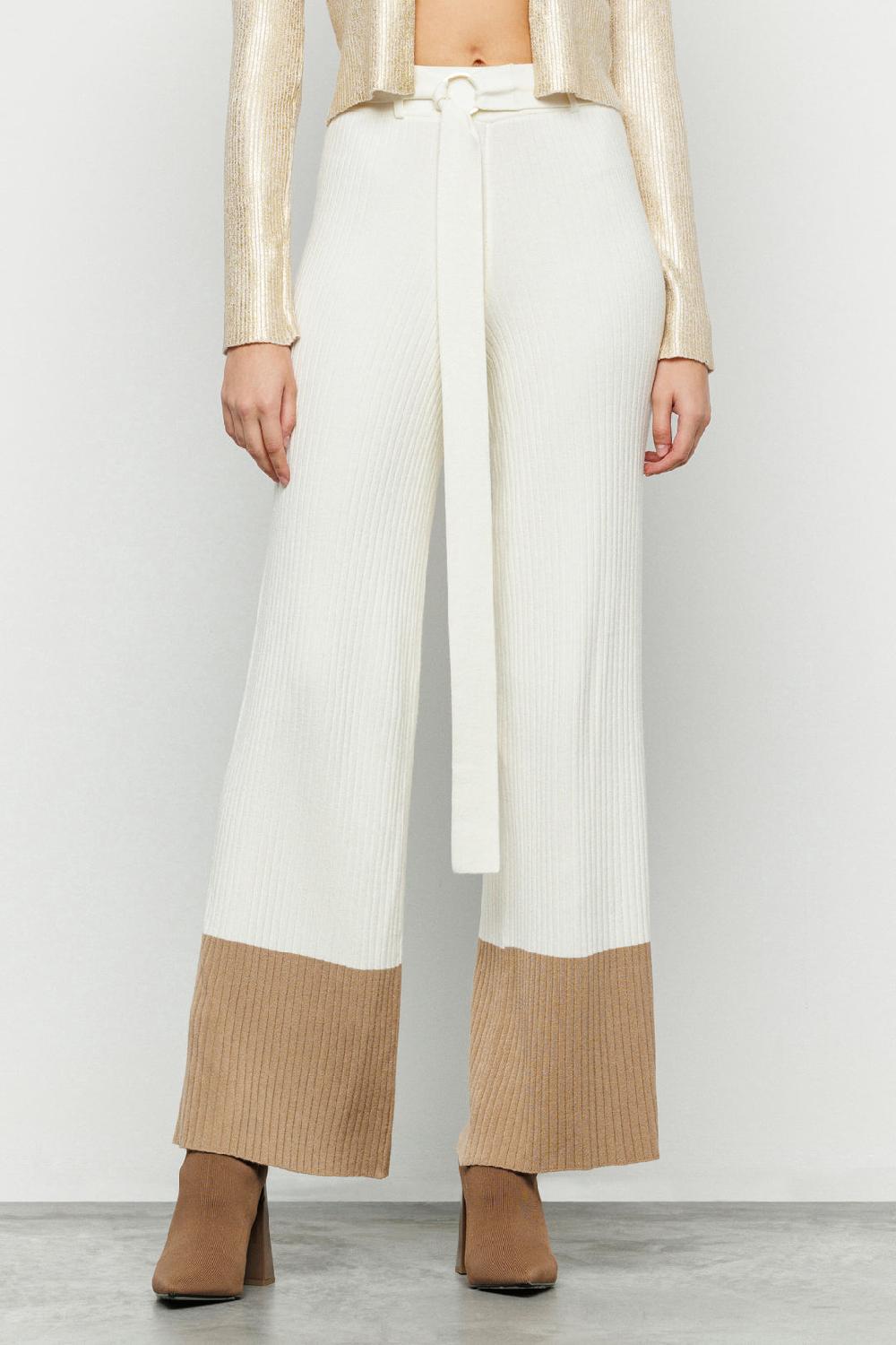 Akep PANTALONE BICOLOR AKEP CON CINTURA E RING LOGATO Sconto