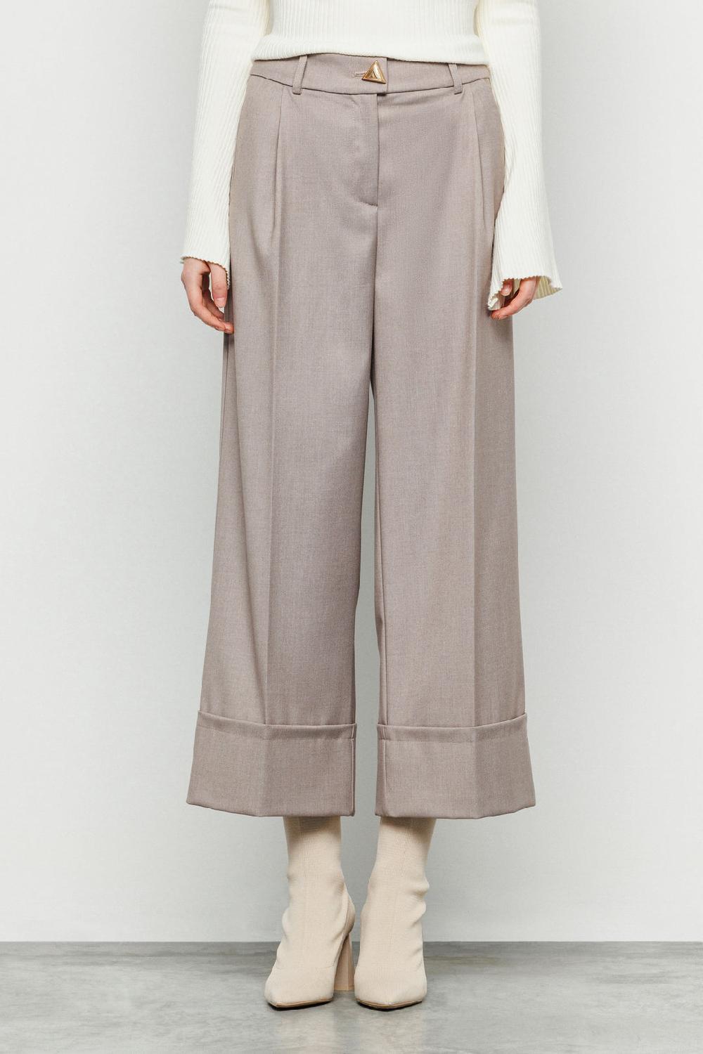 Akep PANTALONE BOOTCUT IN FRESCO LANA CON TASCA JACQUARD SUL RETRO Offerta