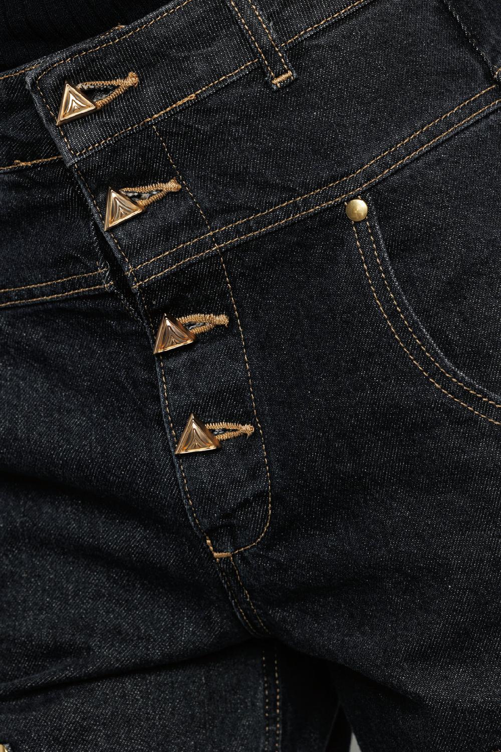 Akep PANTALONE DENIM AKEP CON TASCA IN JACQUARD SUL RETRO Online