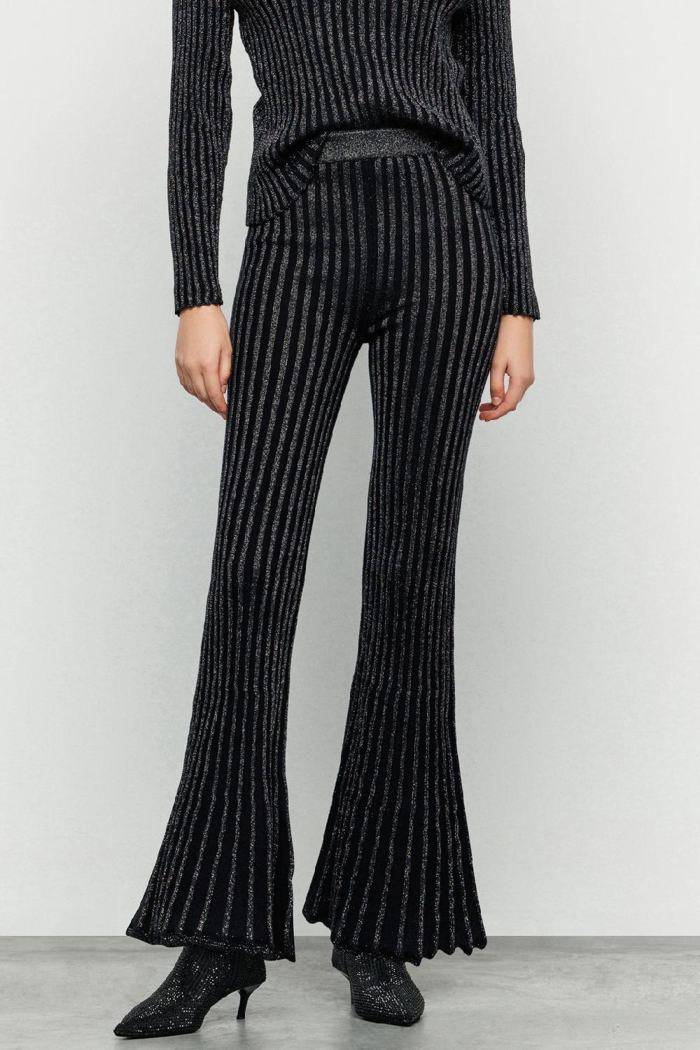 Akep PANTALONE FLARE AKEP IN VANISE' A COSTE In Vendita